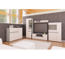 Модульная мебель для гостиной Леонардо белый глянец композиция